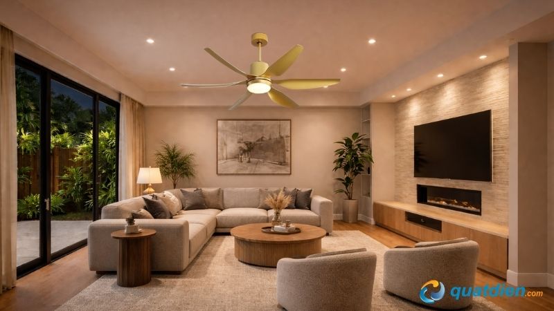 Quạt trần Lộc Phát LP 58KSA – 903W sải cánh lớn tích hợp đèn LED