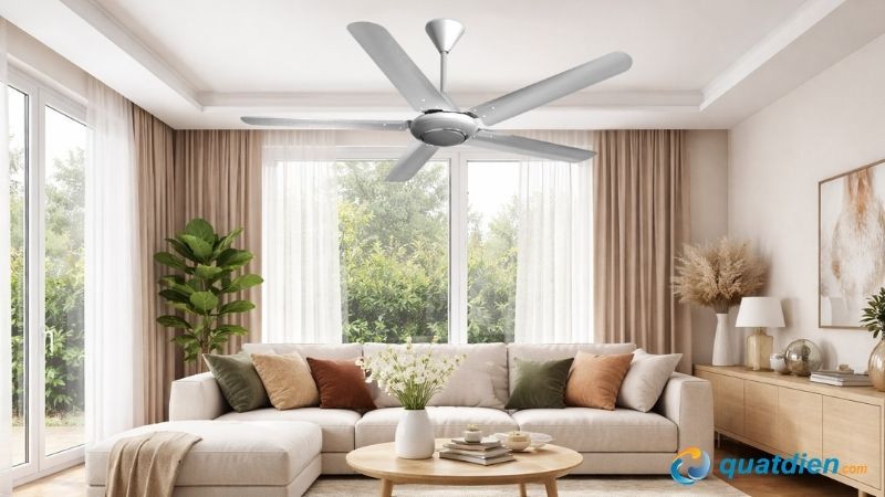 Mẫu quạt trần Asia QT06-B phù hợp với diện tích 20-30m²