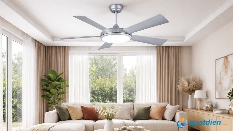 Quạt trần QT01-B luồng gió nhẹ nhàng và dễ chịu 