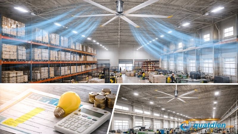 Một số ưu điểm của quạt trần công nghiệp
