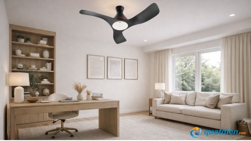 Quạt trần Panasonic F-48DGL đèn LED điều khiển WiFi, thiết kế gọn 