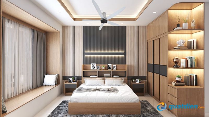 Quạt trần 5 cánh KDK T60DW thiết kế màu xám trang nhã