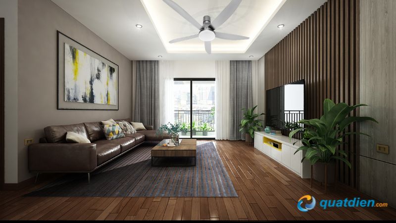 Quạt trần 5 cánh KDK U60FWS màu bạc tinh tế hiện đại