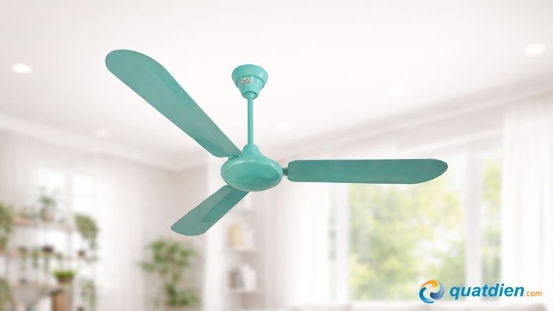 Quạt trần Điện cơ 91 mẫu QT-1400 cánh sắt, điều khiển bằng hộp số hoặc remote