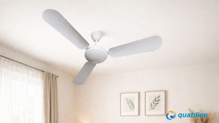 Mẫu QT-1400N màu trắng cánh nhôm nhẹ và bền