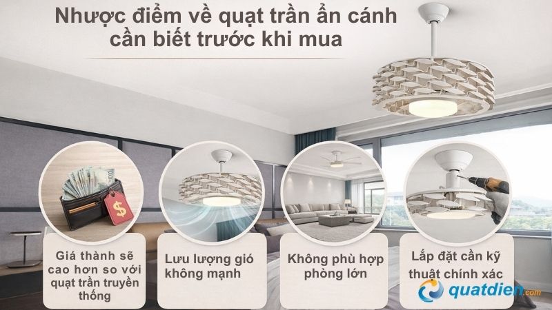 Nhược điểm của quạt trần không cánh mà bạn cần biết 