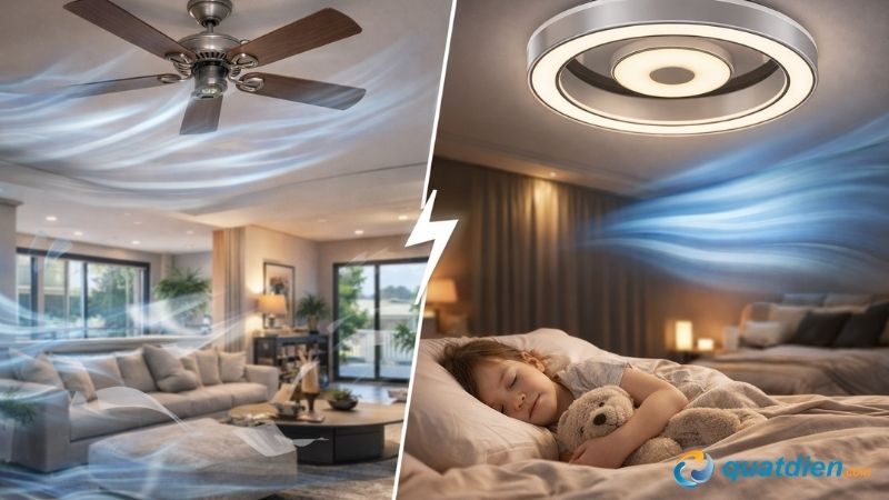 Quạt trần Benny Firenze BF-C73BLS-W màu trắng tinh tế hợp với thiết kế hiện đại