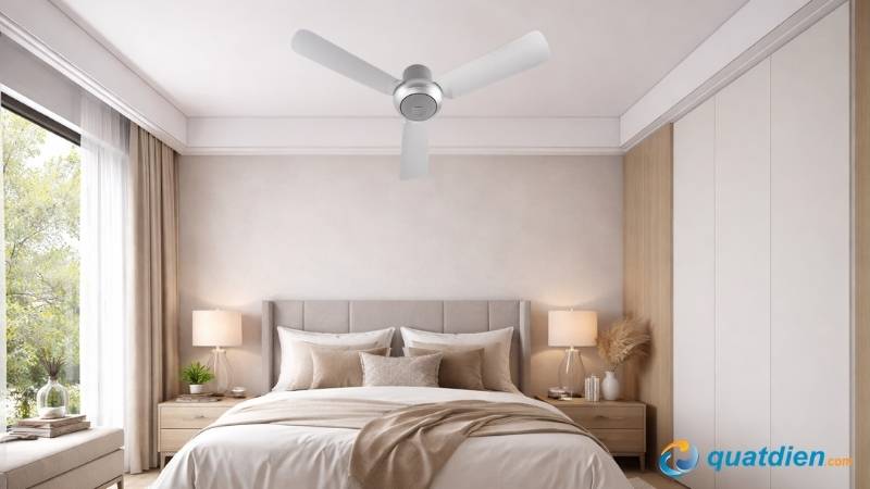 Quạt trần mini Panasonic F-48CZL vận hành êm cho phòng ngủ yên tĩnh