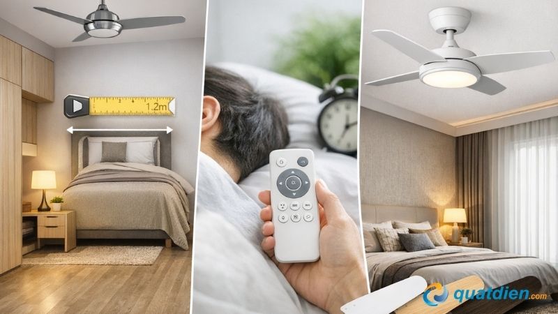 Những lưu ý khi chọn quạt trần mini phòng ngủ