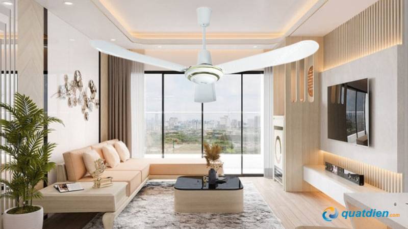 Mẫu quạt Mỹ Phong 3 cánh màu trắng phù hợp nhiều không gian nội thất