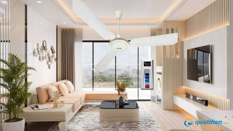 Quạt trần 3 cánh MP 1400 hộp số bấm cơ màu trắng