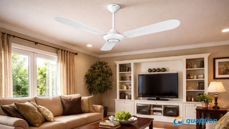 Mẫu quạt trần Nanoco 3 cánh thiết kế màu trắng