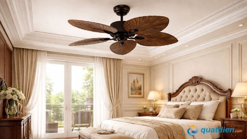 Quạt trần Nanoco NCFD5251 cánh vân gỗ cổ điển