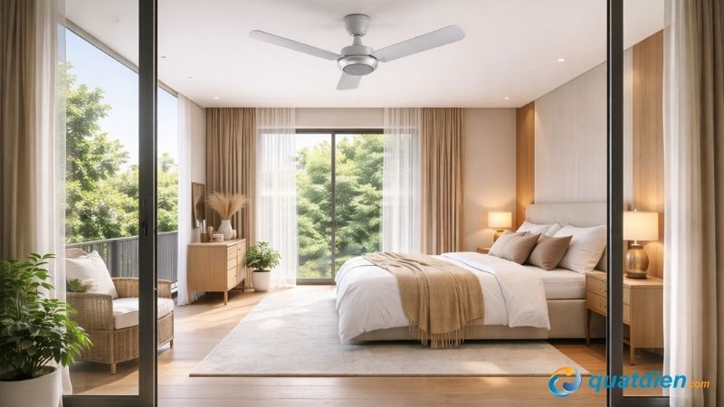 Quạt trần Panasonic F-48CZL dễ sử dụng, thiết kế đẹp phù hợp cho phòng ngủ