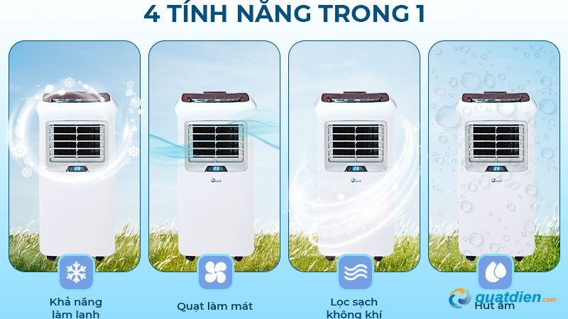 Quạt điều hòa FujiE MPAC12B 4 chức năng làm mát