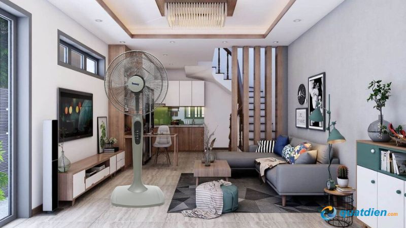 Quạt phù hợp phòng khách diện tích lớn, gió tỏa đều
