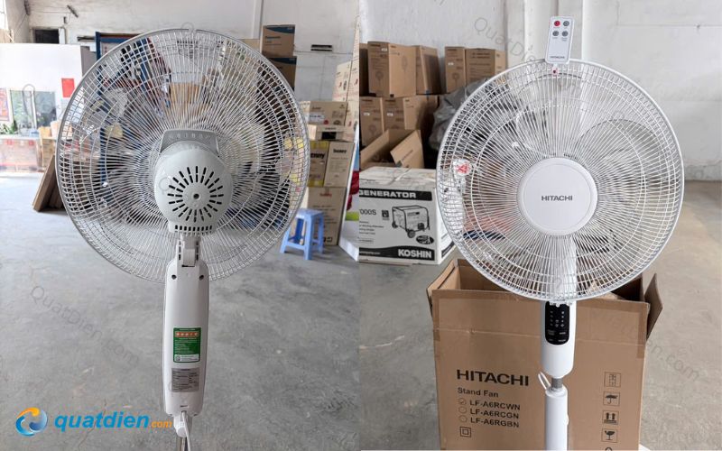 Quạt đứng Hitachi LF-A6RCWN dùng motor bạc đạn, chạy êm rõ rệt