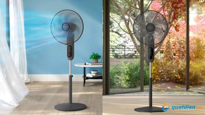 Quạt đứng Philips CX1520/01 thiết kế hiện đại, màu xám thanh lịch