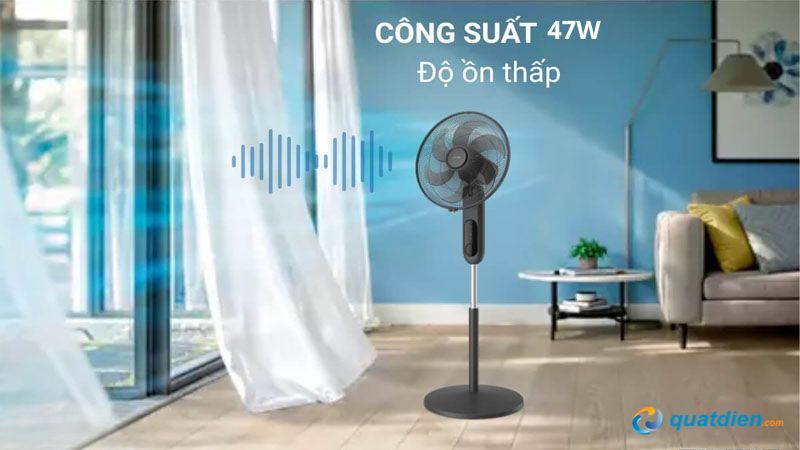 Động cơ mạnh mẽ kết hợp 6 cánh, tạo luồng gió ổn định