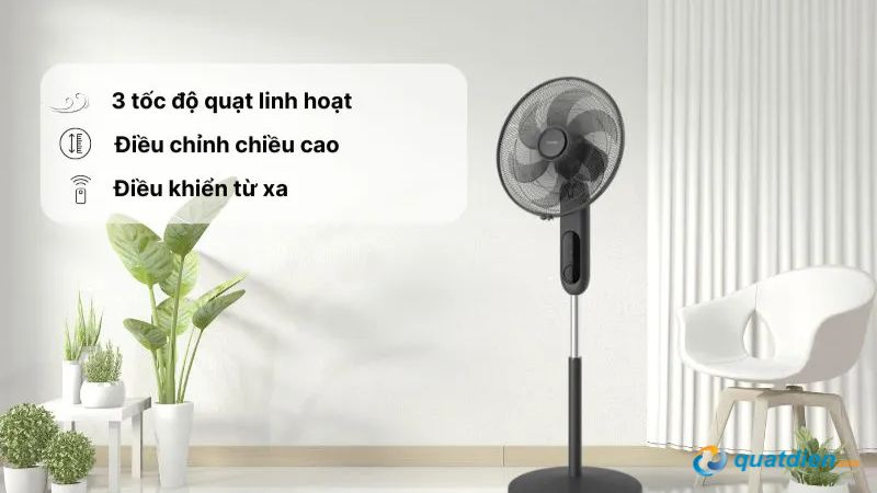 Độ ồn thấp từ 38 đến 43 dB, vận hành êm ái.