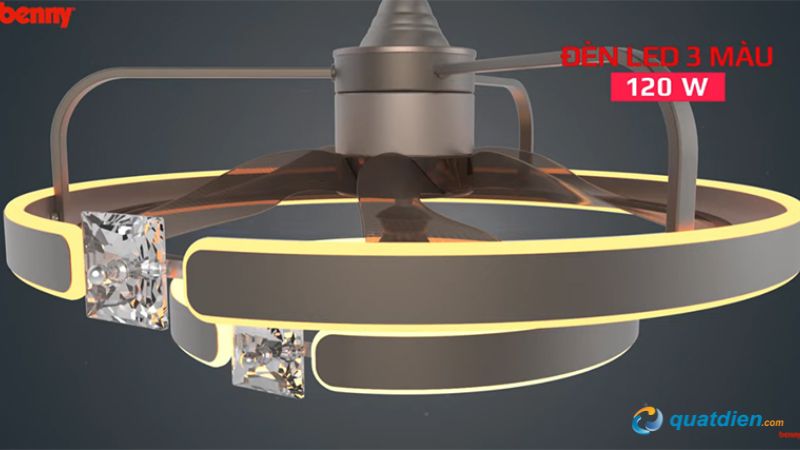 Quạt trần Benny Magari tích hợp đèn tiện ích