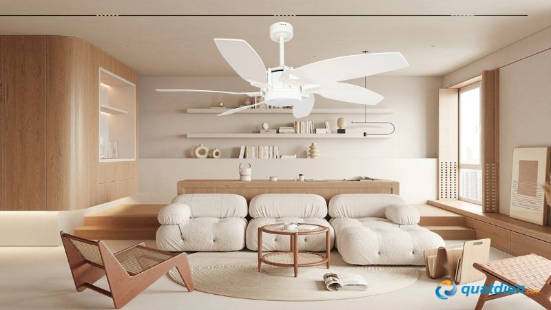 Quạt trần Milano trắng mang phong cách Italia sang trọng