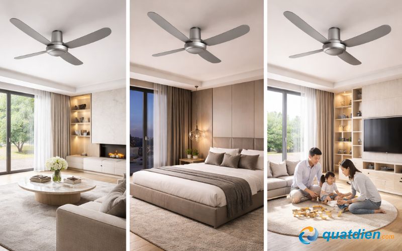 Quạt trần KDK 3 cánh M11SU – Nhỏ gọn, có remote tiện lợi