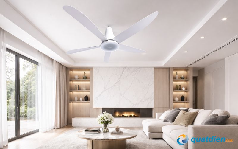 Quạt trần Mitsubishi 5 cánh C56-RA5 SF-GY – Gió êm, có remote tiện lợi
