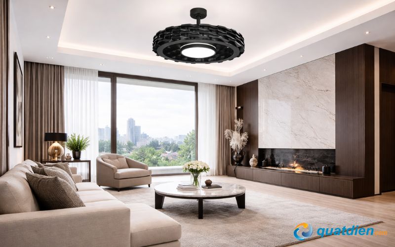 Quạt trần Benny BF-C73BLS-B – Thiết kế không cánh lạ mắt, có đèn LED