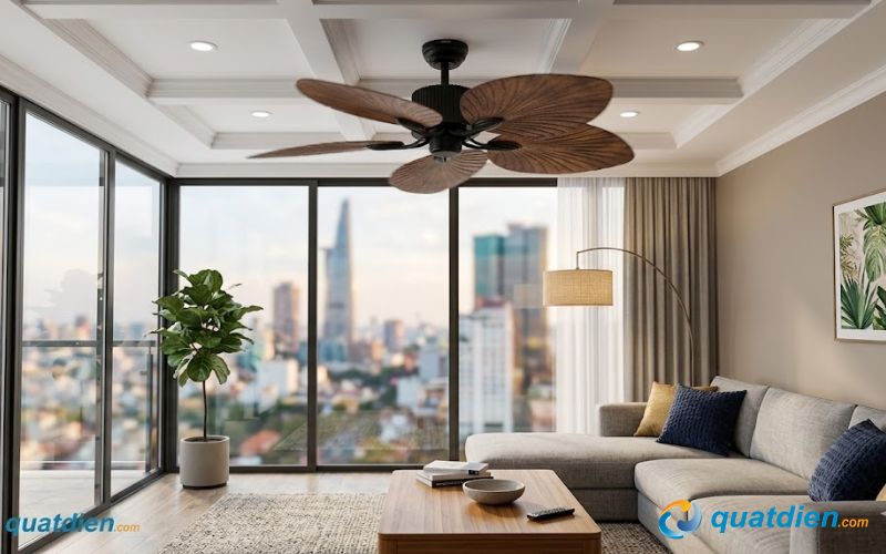 Quạt trần Nanoco NCFD5251 – Động cơ DC êm, thiết kế vân gỗ đẹp