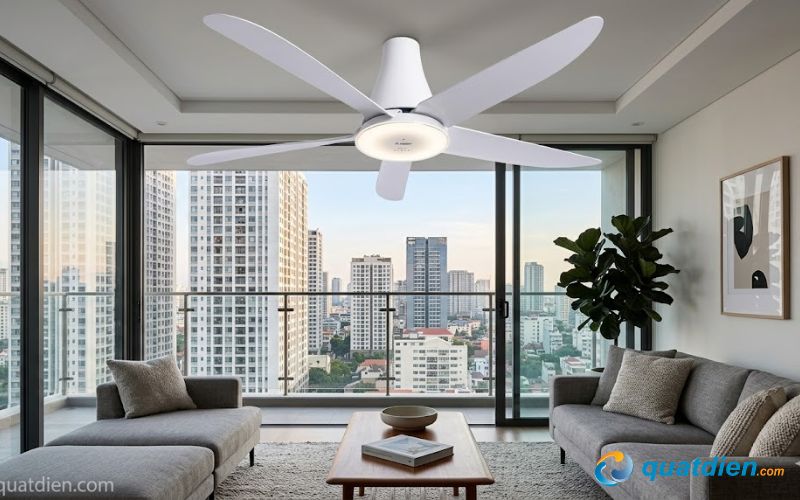 Quạt trần AC ACF03D665-W – Sải lớn, có đèn, gió rộng