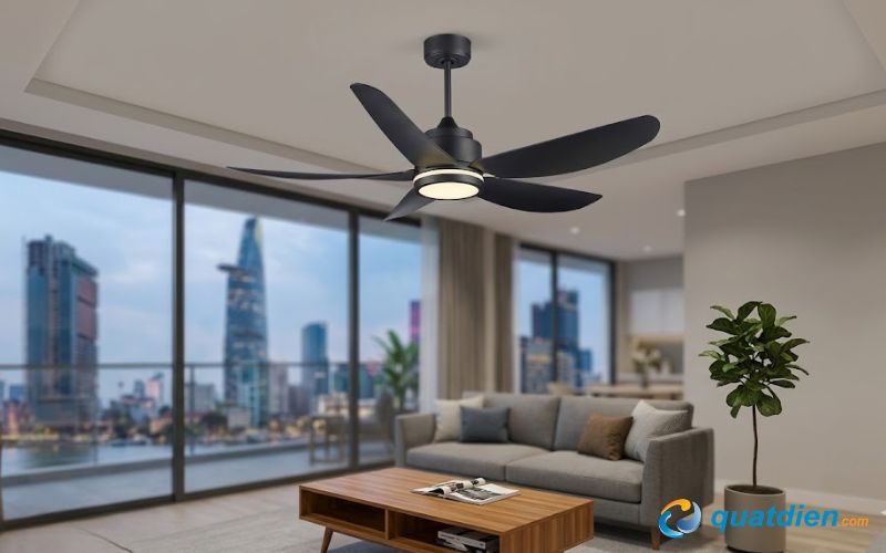 Quạt trần Benny BF-C52LUX B – Động cơ DC, có đèn, thiết kế trang trí