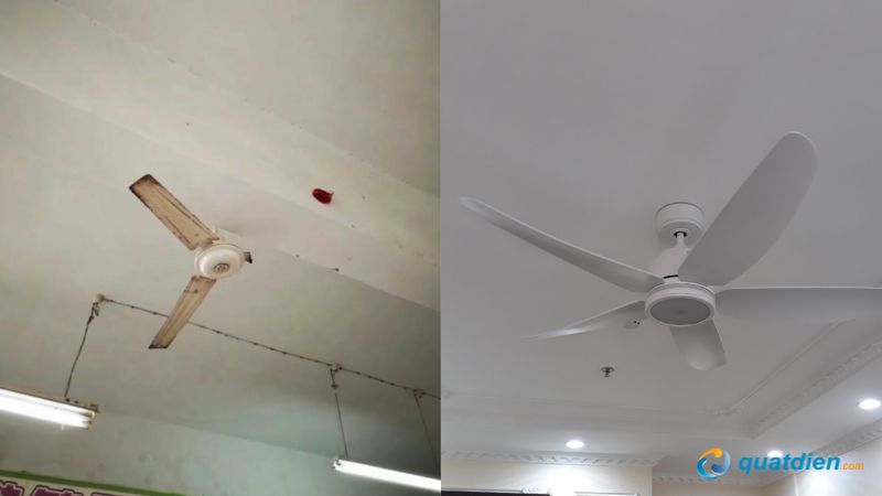 Motor mới giúp quạt trần vận hành êm, hạn chế tiếng ồn