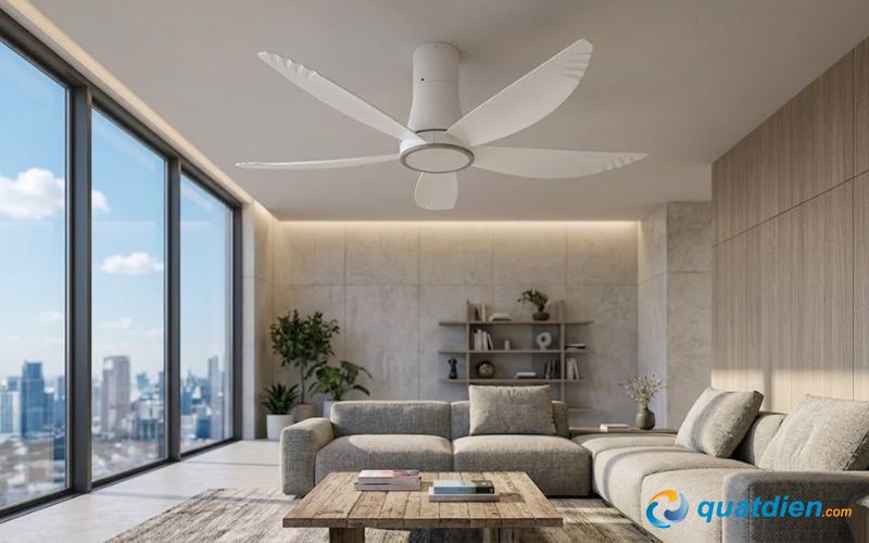 Quạt trần Nanoco NCF5653-WL – 5 cánh trắng, gió mạnh ổn định