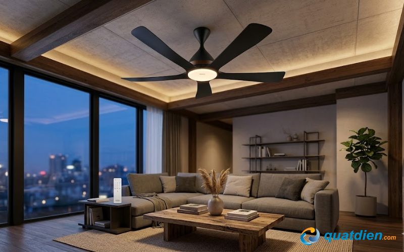 Quạt trần Panasonic F-60GFN – 5 cánh có đèn, gió êm cao cấp