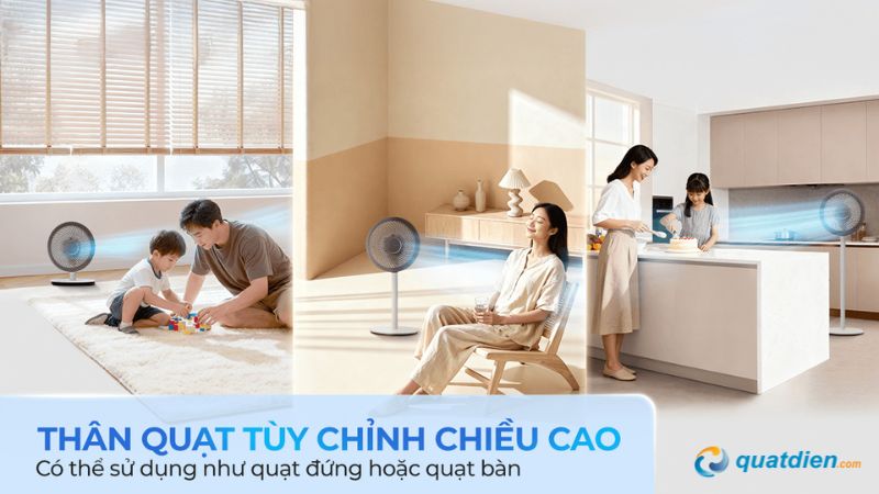 Quạt đứng Sharp nhỏ gọn, tiết kiệm diện tích sử dụng