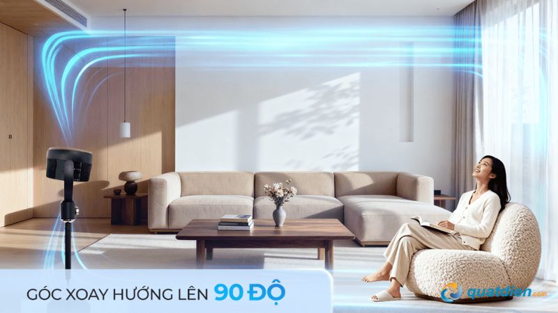 Quạt tuần hoàn Sharp hiện đại, dễ dàng bố trí linh hoạt