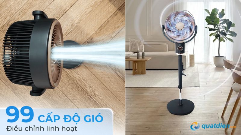 Quạt Sharp tạo luồng gió mạnh, lan tỏa đều khắp phòng