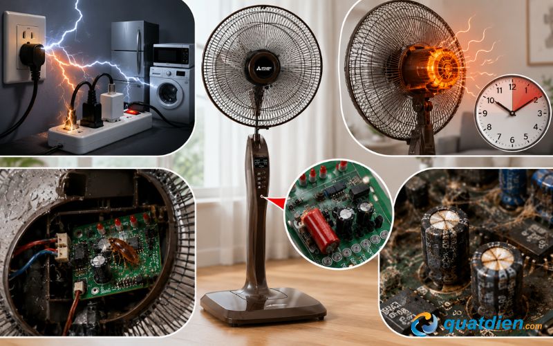 Nguyên nhân khiến bo mạch quạt cây Mitsubishi bị hỏng