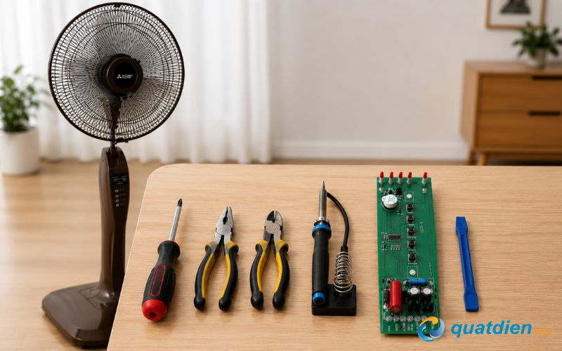 Dụng cụ cần thiết để thay bo mạch quạt Mitsubishi