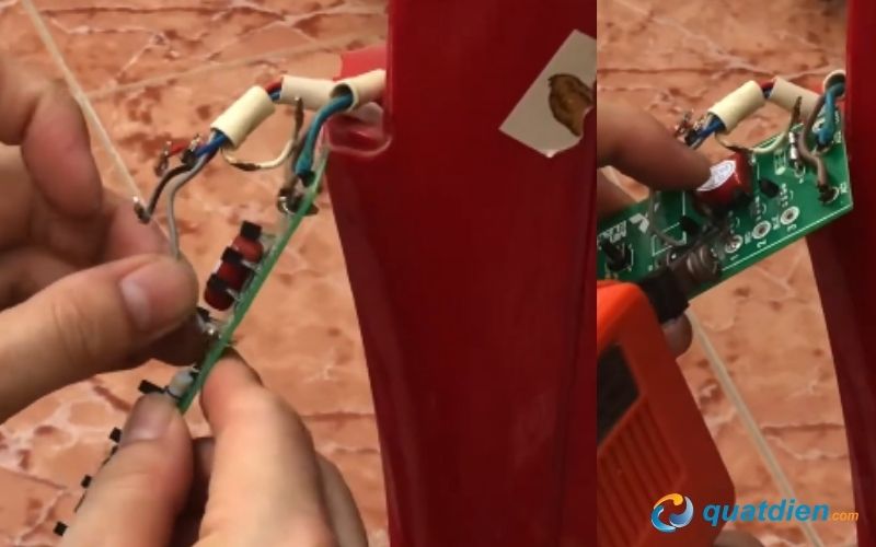 Nối các dây màu mang các chức năng quạt vào đúng vị trí