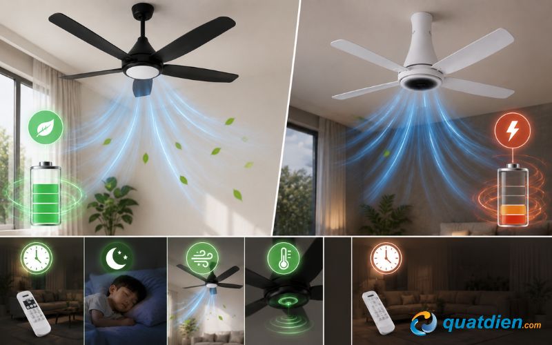 So sánh độ êm của Panasonic với Mitsubishi