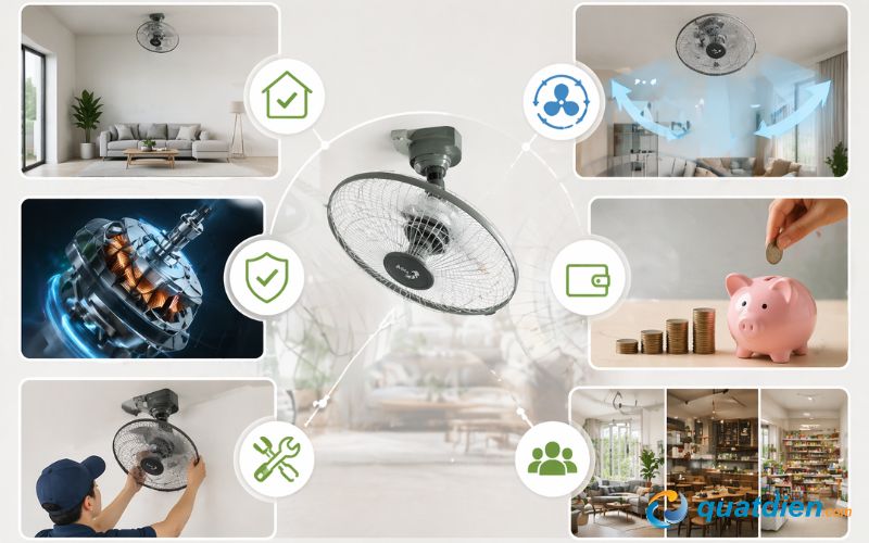 Đặc điểm nổi bật của quạt đảo trần Asia