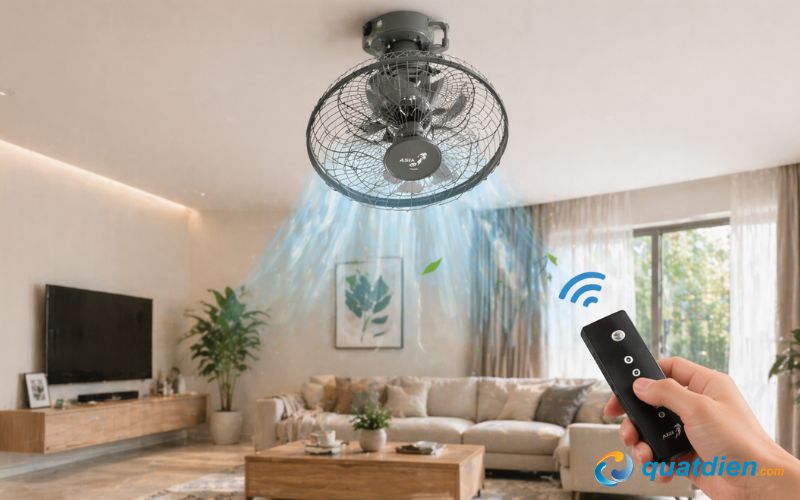 Quạt Asia đảo trần sử dụng bằng remote