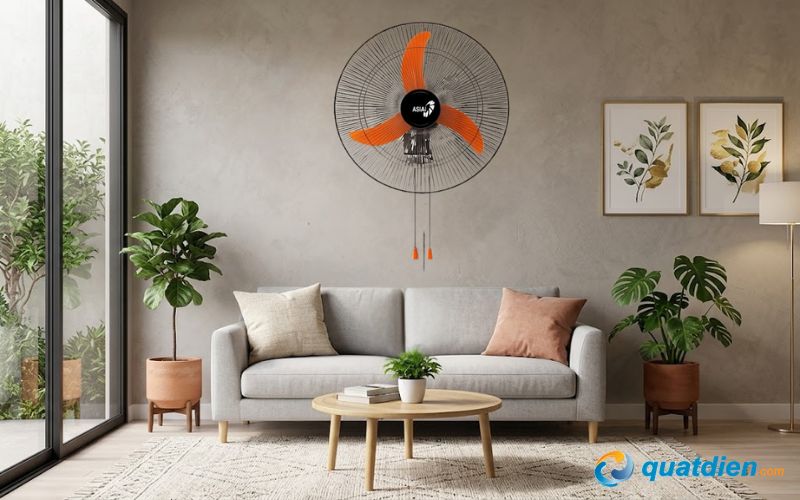 Quạt treo tường Asia mẫu VY5577990 cánh cam lồng đen