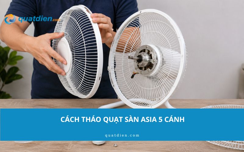 Cách tháo quạt sàn Asia 5 cánh